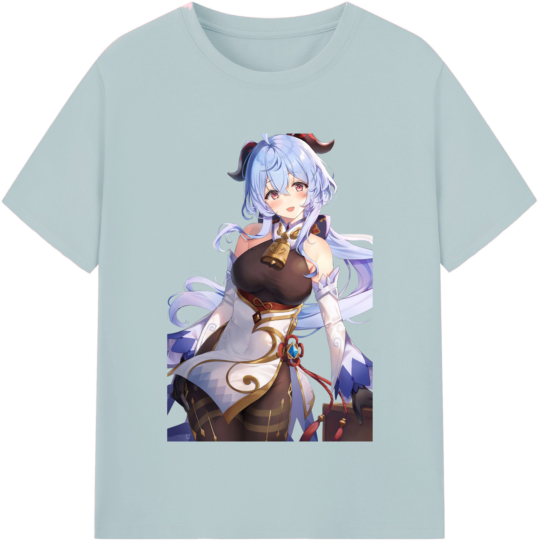 げんし神 甘雨 かんう genshin Ganyu 綿100％半袖Tシャツ（フロントプリント）